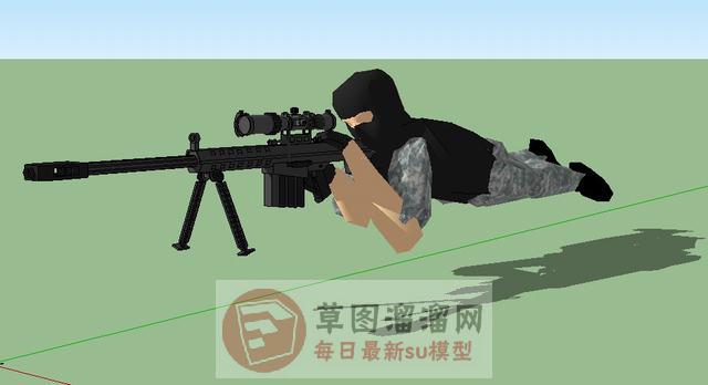 狙击手狙击枪人物SU模型