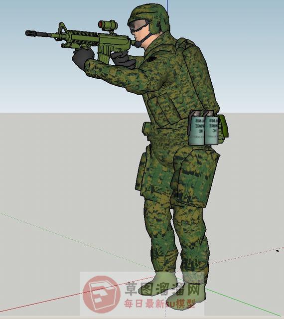 特警特种兵士兵SU模型