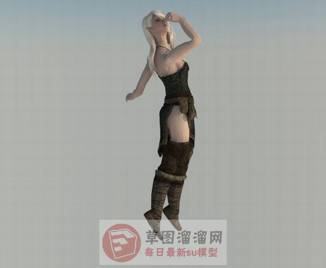 金发美女人物SU模型