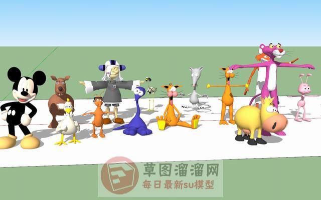 迪士尼卡通人物SU模型