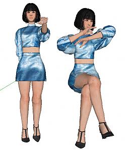 站姿坐姿美女SU模型