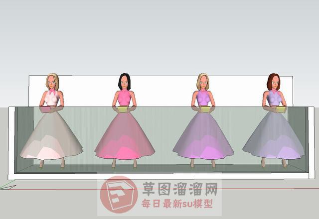 芭比娃娃玩具SU模型