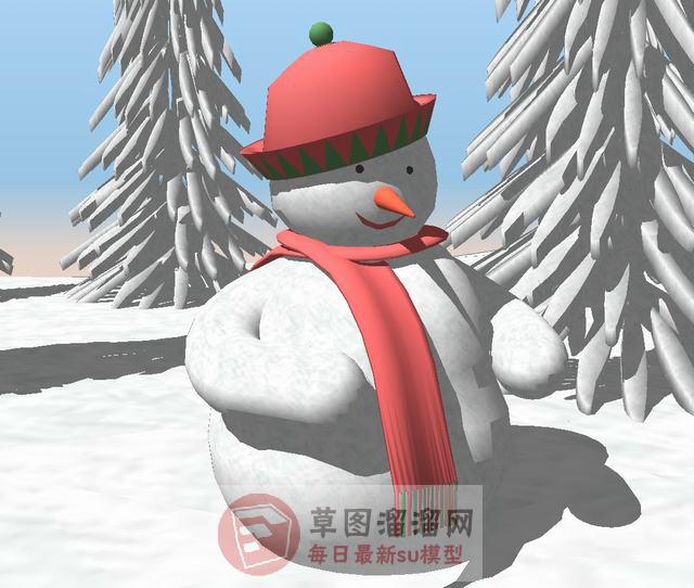 圣诞雪人帽子SU模型