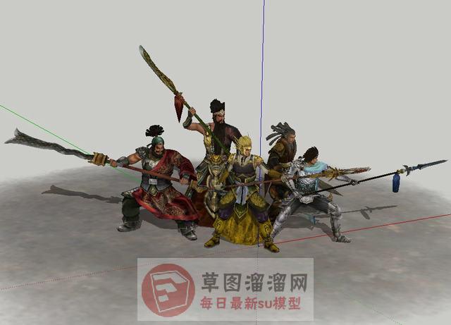 游戏人物三国SU模型