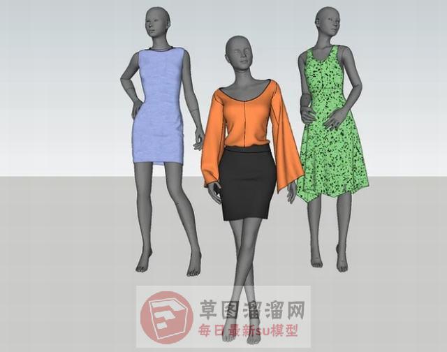 假人服装模特SU模型