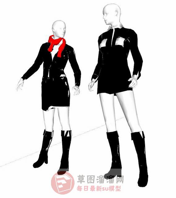 假人服装模特SU模型