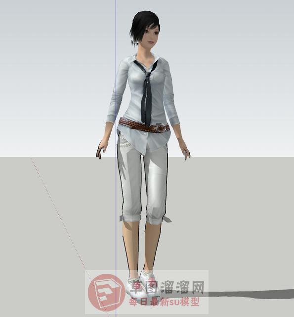 卡通美女人物SU模型