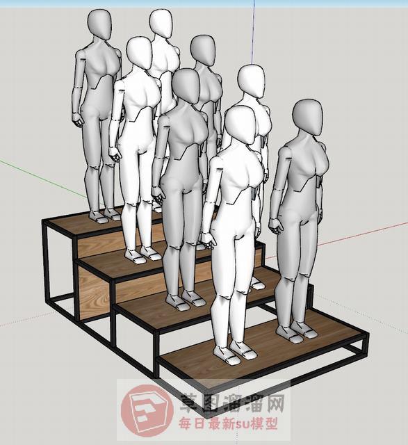 假人模特服装店SU模型