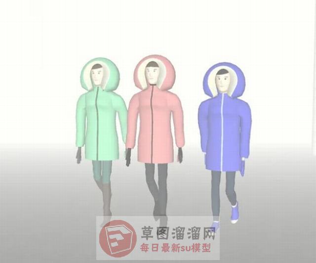 冬季人物SU模型