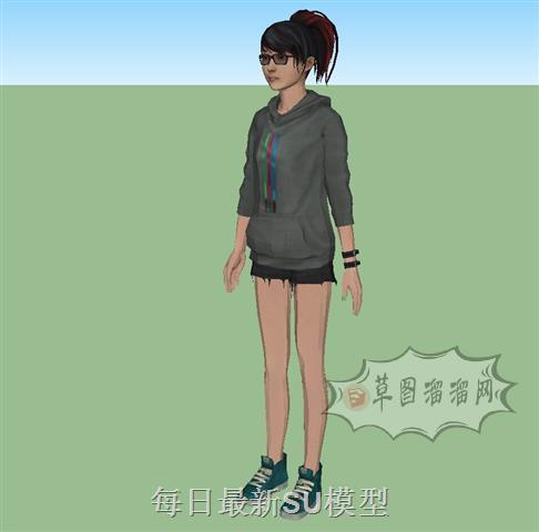女孩人物SU模型