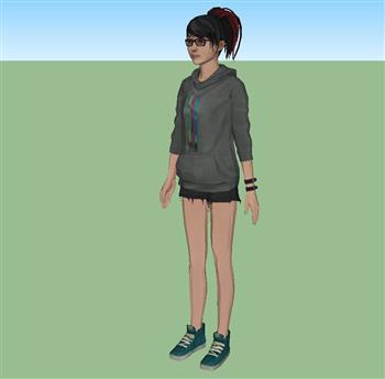 女孩人物SU模型