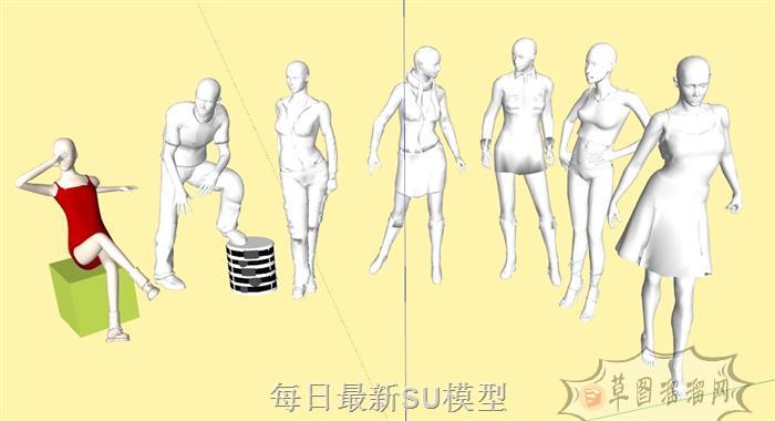 女装店假人模特SU模型