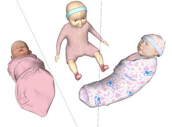 婴儿baby人物SU模型