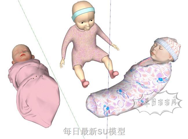 婴儿baby人物SU模型