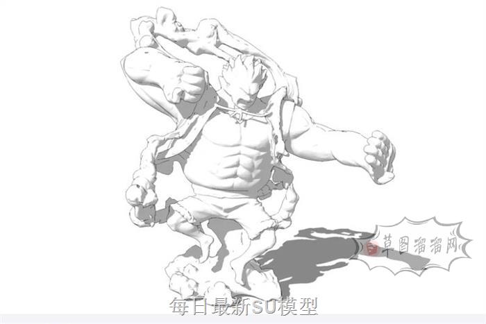 卡通人物雕塑SU模型