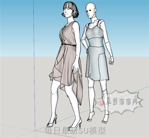 女人假人模特SU模型