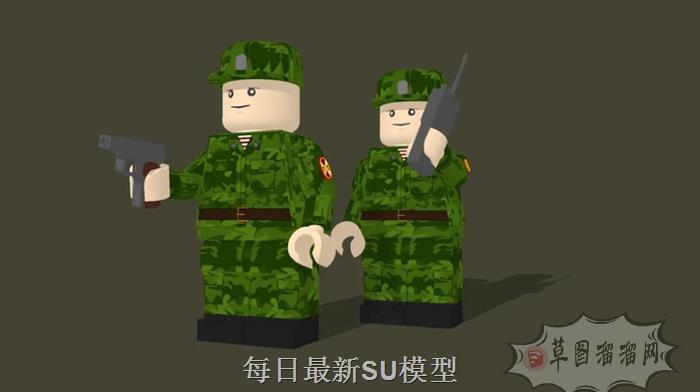 乐高玩具迷彩SU模型