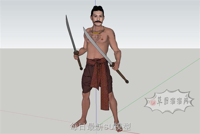 泰国武士人物SU模型