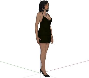美女人物SU模型