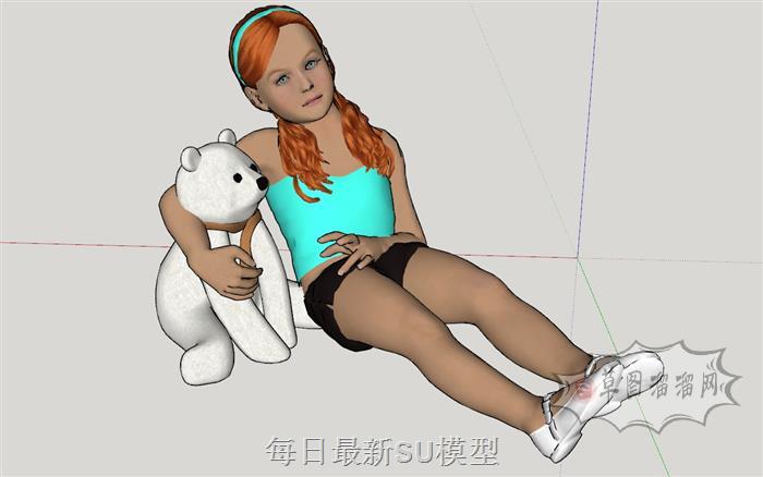 小女孩人物布娃娃SU模型