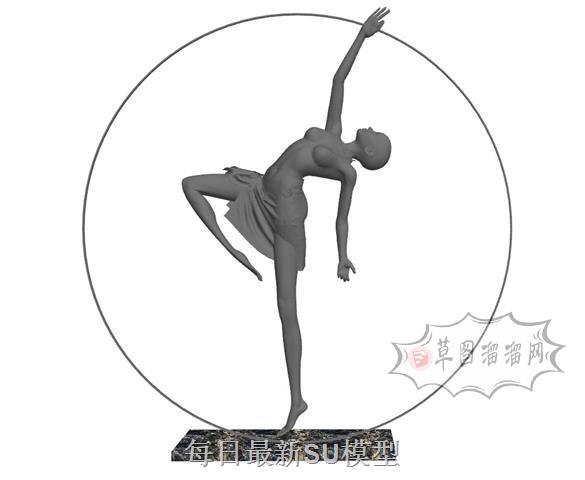 人物抽象雕塑SU模型