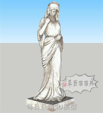 欧式人物雕塑SU模型