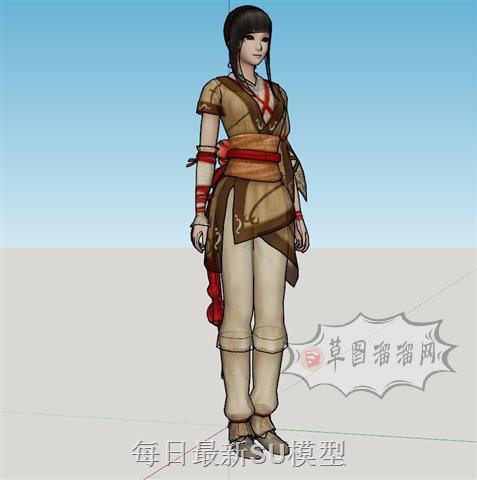 女角色古装服饰SU模型