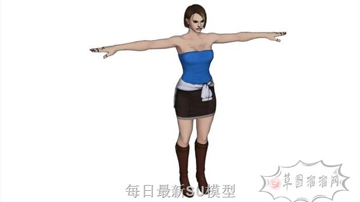 美女人物SU模型