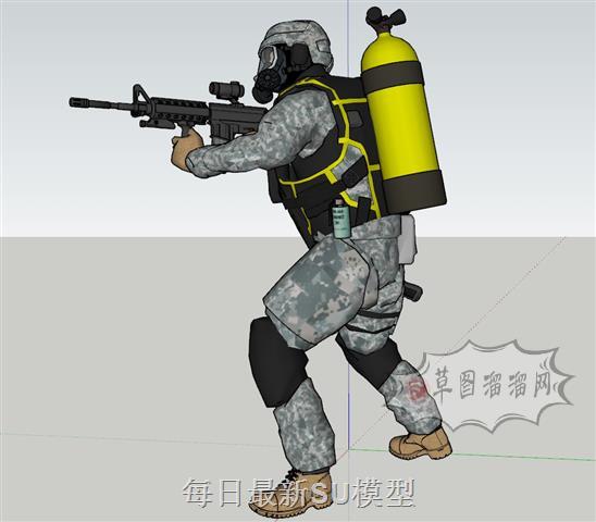 士兵战士大兵SU模型