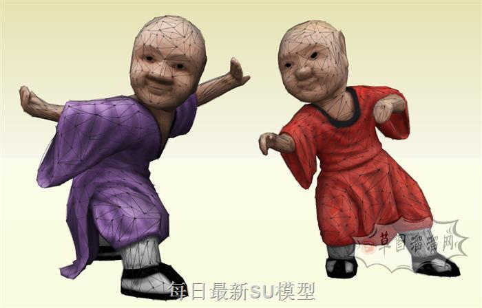 功夫和尚人物SU模型