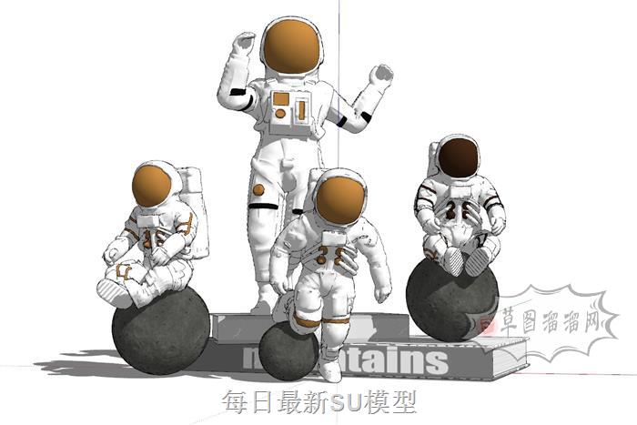 太空人宇航员人物SU模型