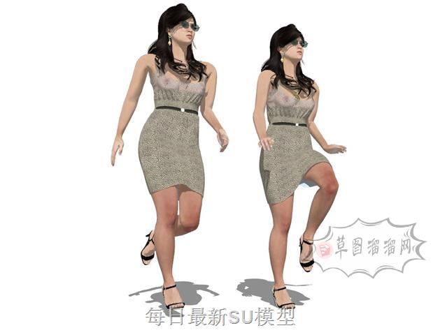 美女人物SU模型