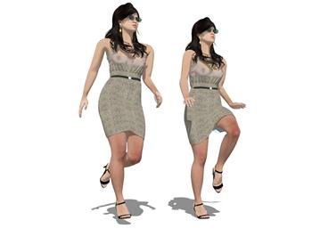 美女人物SU模型