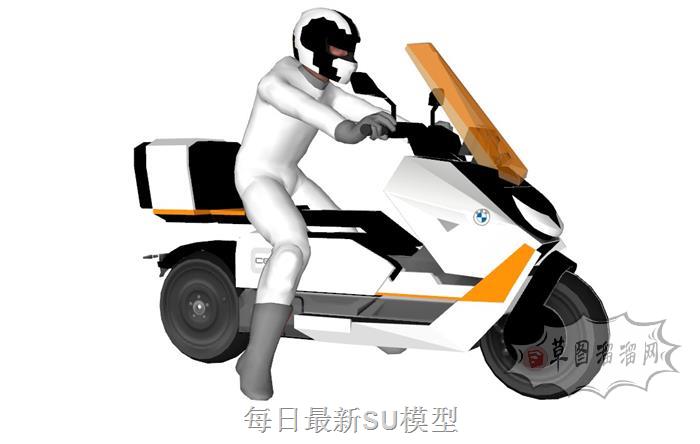 摩托车赛车手SU模型