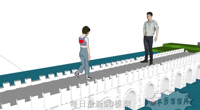 桥男孩人物SU模型