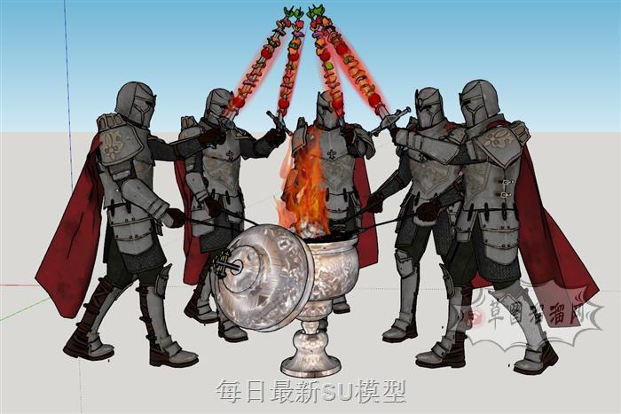盔甲武士人物SU模型