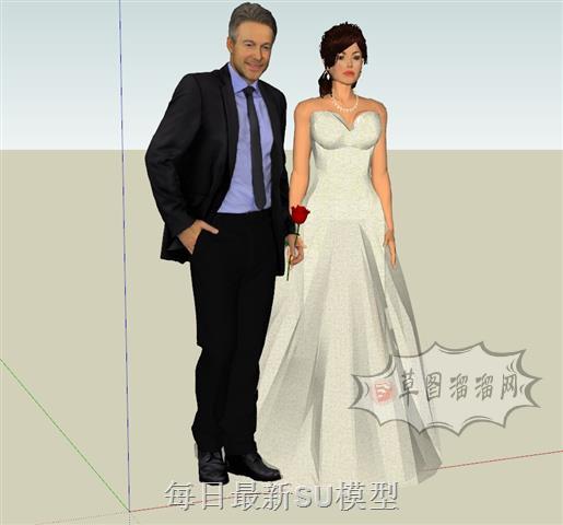 结婚婚庆新郎SU模型