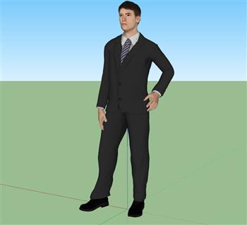 西服西装男人SU模型