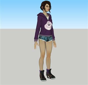 美女人物SU模型