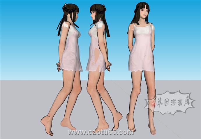 卡哇伊美女小姐姐SU模型