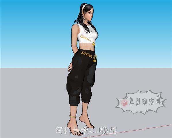 瑜伽美女人物SU模型