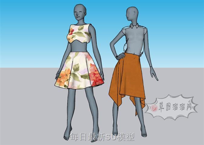 服装店假人模特SU模型
