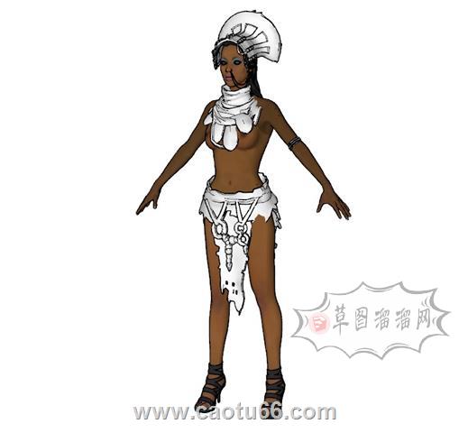女僵尸人物SU模型