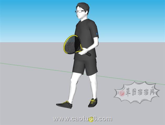网球人物SU模型