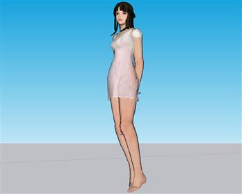 卡哇伊美女小姐姐SU模型