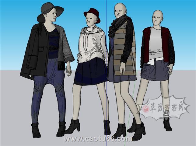 服装店假人模特SU模型