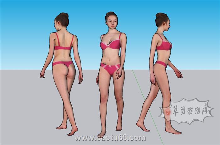 比基尼美女人物SU模型