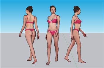 比基尼美女人物SU模型