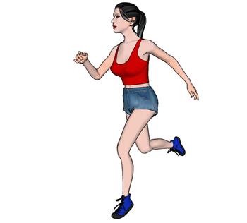 跑步美女SU模型 免费sketchup模型下载