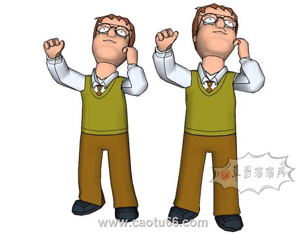 卡通人物男人SU模型